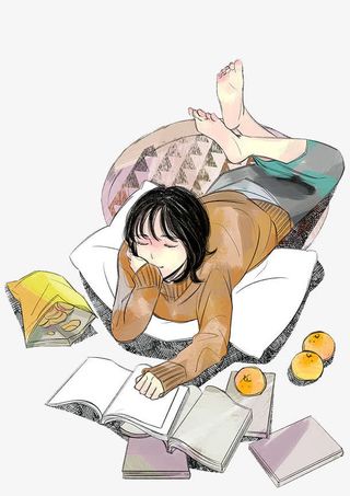 动画风格放松心情休假免抠