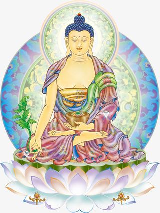 卡通手绘药师琉璃如来免抠