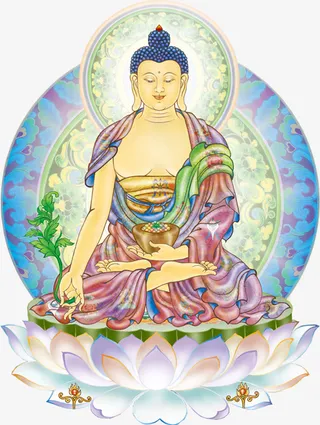 卡通手绘药师琉璃如来免抠