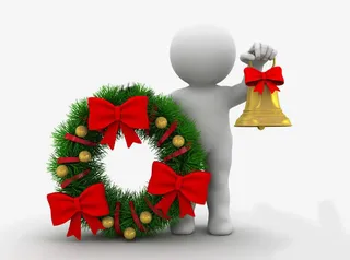 圣诞节3d草环人物免抠