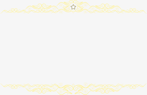 黄色复古花边免抠