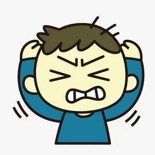 卡通男孩抓狂免抠