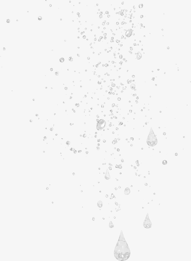 透明水滴素材艺术字体免抠