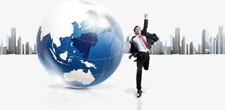 奔跑的男人和地球免抠