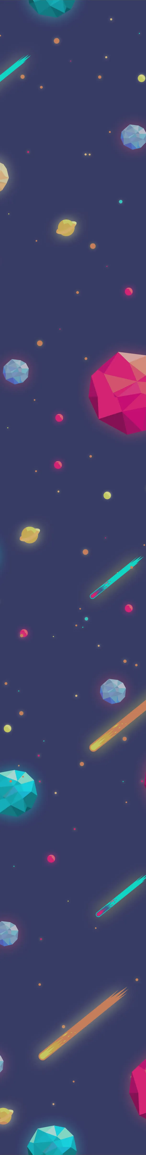 卡通彩色星球宇宙海报背景免抠