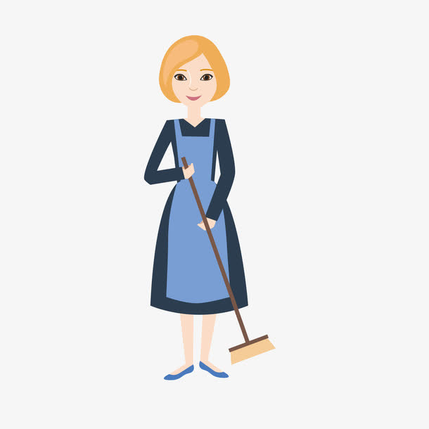 打扫卫生的家庭妇女免抠