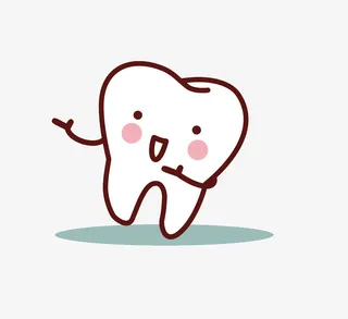 手绘卡通牙齿小人免抠