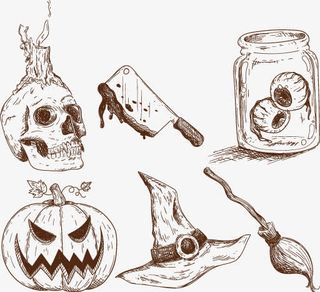 矢量手绘万圣节免抠