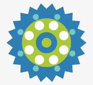 蓝色锯齿图案免抠