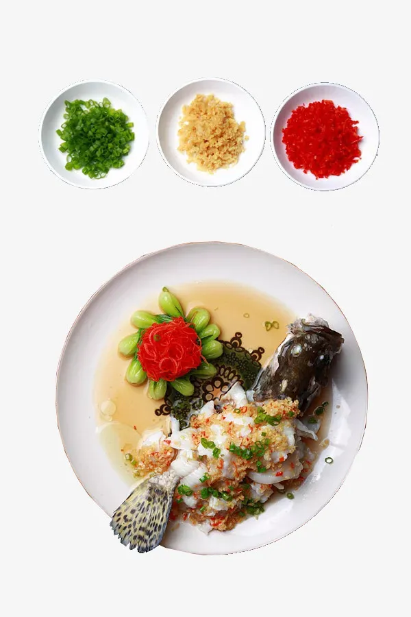 传统风味蒸鱼PNG免抠