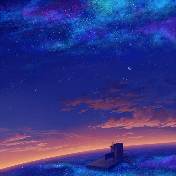 蓝色星空环境渲染效果免抠