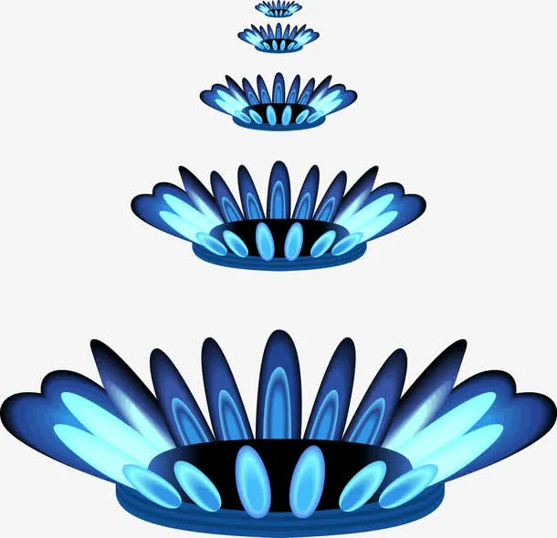 矢量蓝色天然气火焰免抠