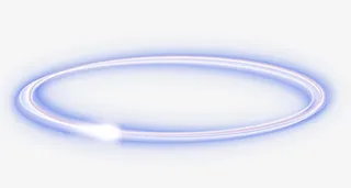 蓝色清新光圈效果元素免抠