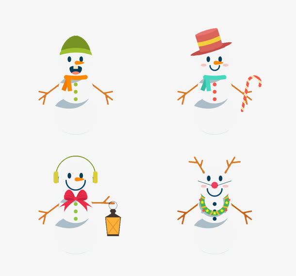 卡通圣诞雪娃娃图片免抠