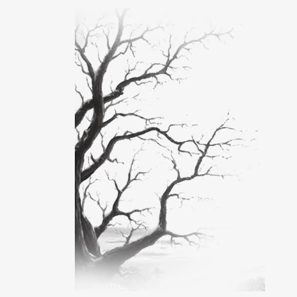 黑色枯枝免抠