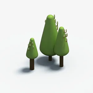 C4D树木三棵高树免抠