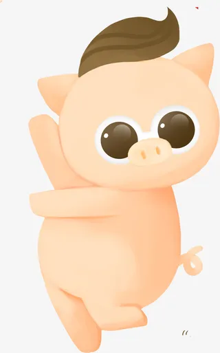 C4D做运动的猪 新年装饰免抠