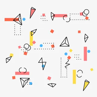 抽象孟菲斯漂浮元素规则几何形状素材元素免抠