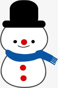 围着蓝色毛巾的雪人免抠