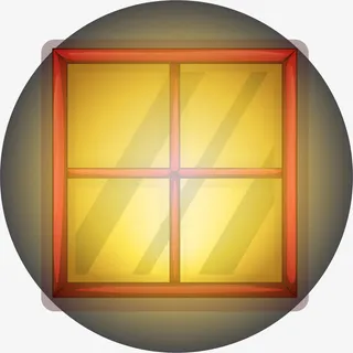 开灯的窗户效果免抠