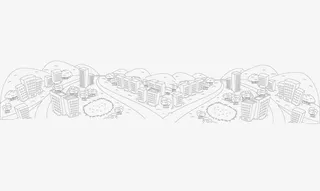 手绘线性城市背景底纹