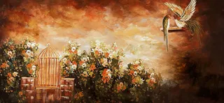 盛夏油画背景图高清