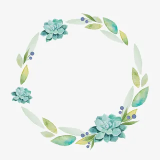 蓝色鲜花围绕的圈免抠