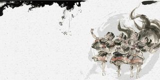 民族舞民族水墨主题高清