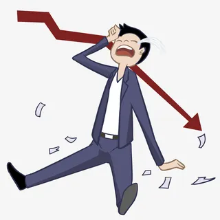 下跌的数据和哭泣的人免抠