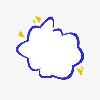 卡通白云边框对话框免抠