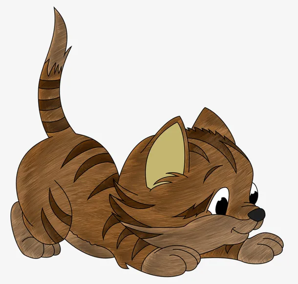 一只棕色的小猫免抠