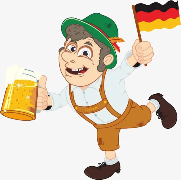 手拿啤酒的德国人免抠