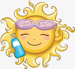 夏日防晒卡通插画免抠