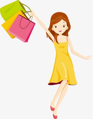妇女节购物的女人免抠