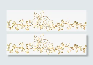 金箔材质花纹分割线免抠