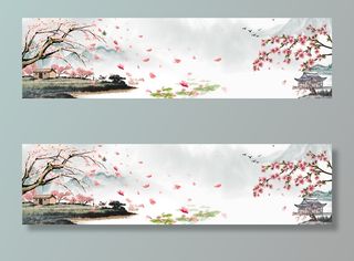 世外桃源 桃园背景素材高清文艺清新背景