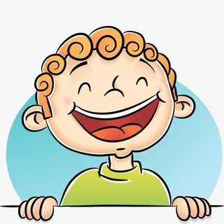 哈哈笑的卷发卡通男孩免抠 哈哈笑的卷发卡通男孩免抠