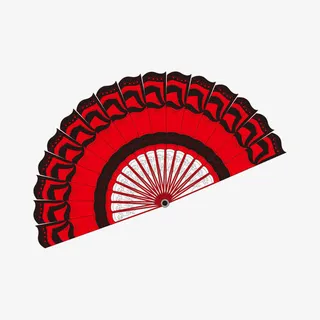 中国风红色折扇免抠