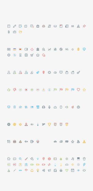 143个彩色图标集合免抠