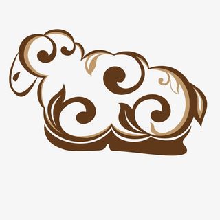 手绘抽象绵羊装饰免抠