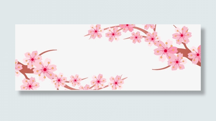 粉色樱花banner矢量素材