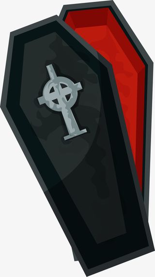 黑色吸血鬼棺材免抠