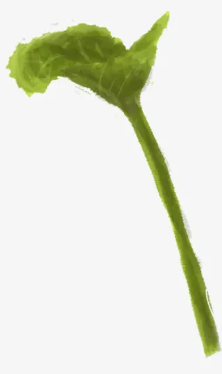 绿色水墨艺术荷叶装饰免抠