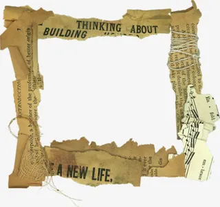 报纸中的缺口边框免抠