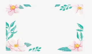 粉红花朵春天边框免抠