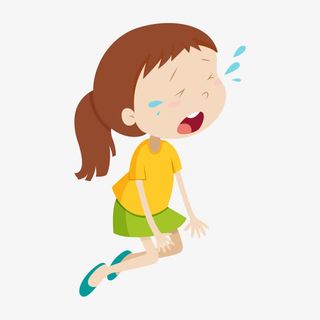 卡通哭泣的女孩免抠