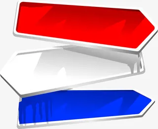 彩色手绘箭头标签免抠