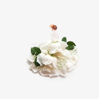 白玫瑰创意晚礼服免抠