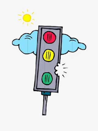 十字路口的红绿灯免抠