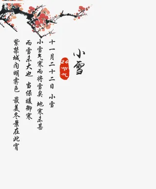24节气小雪海报文字排版装饰免抠